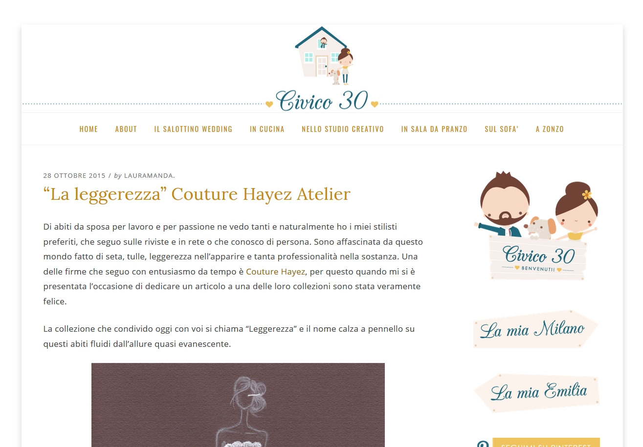 couture hayez civico 30, collezione leggerezza couture hayez, abiti sposa milano, alta moda sposa milano