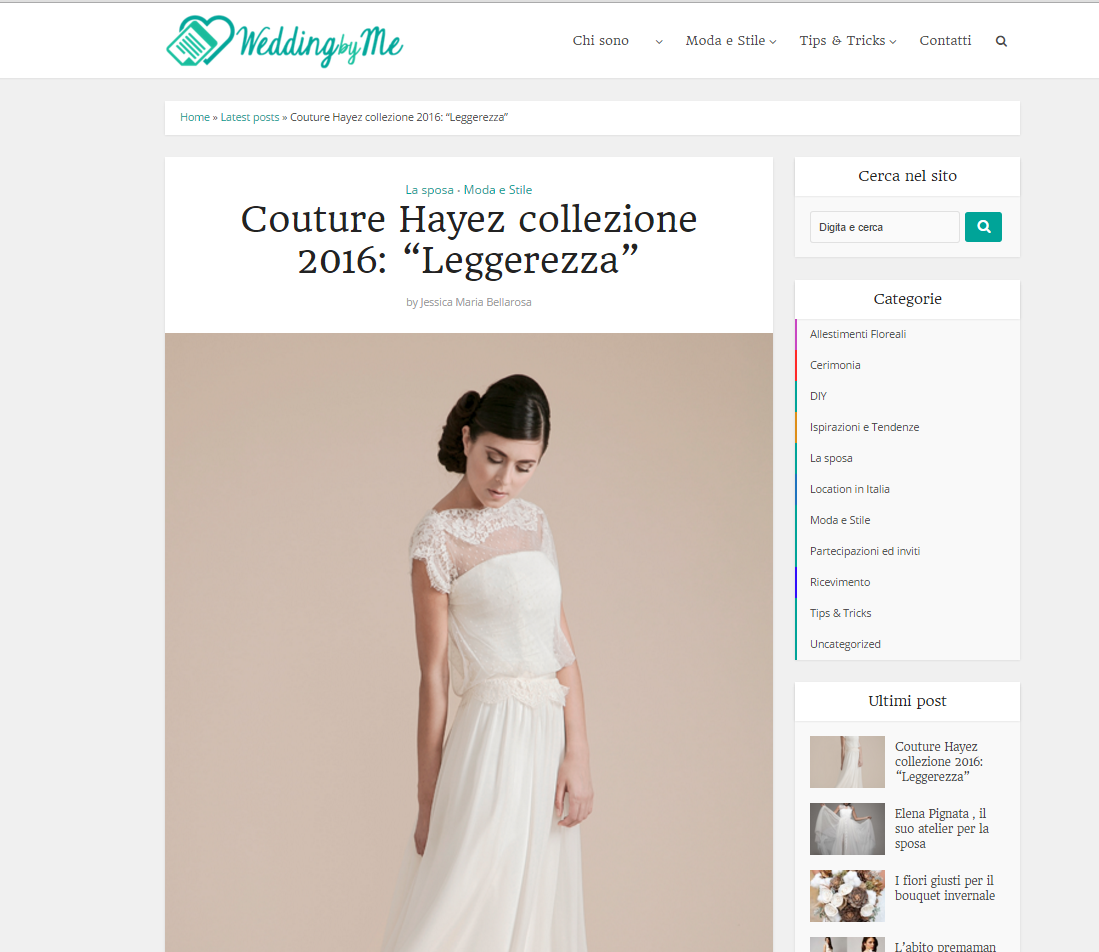 Couture Hayez su Wedding By me 