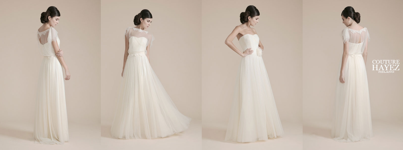 Abito-da-sposa-con-blusa-staccabile-couturehayez abiti sposa tulle, abiti sposa con maniche, abiti sposa con blusa, abiti da sposa pizzo e tulle,collezioni sposa 2018