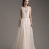 abito sposa tulle, abito sposa cipria, abito sposa scollatura a v
