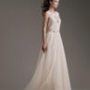 abito spoa in tulle cipria, abito cipria con pizzo, abito sposa intarsi di pizzo, abito sposa cipria