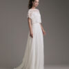 abito sposa spalle coperte, abito sposa blusa trasparente, abito sposa scivolato