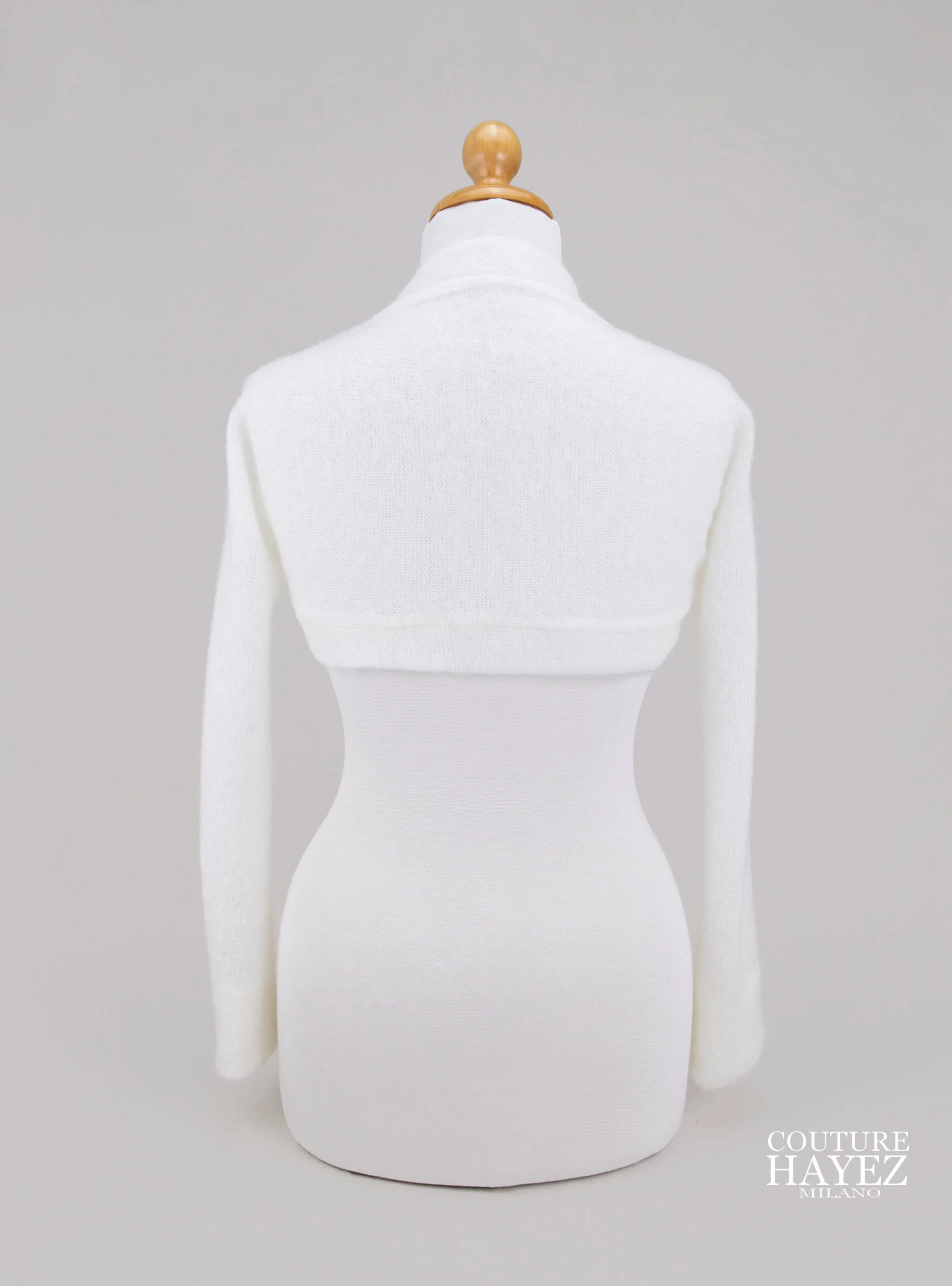 coprispalle bianco da sposa in maglia con maniche da acquistare online