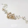 filo di fiori per capelli sposa, acconciatura di fiori dorata sposa, tiara per capelli sposa