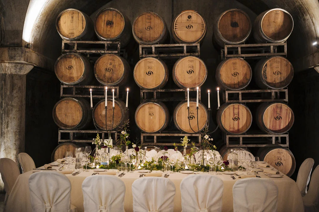 allestimento matrimonio cantina villa sparina