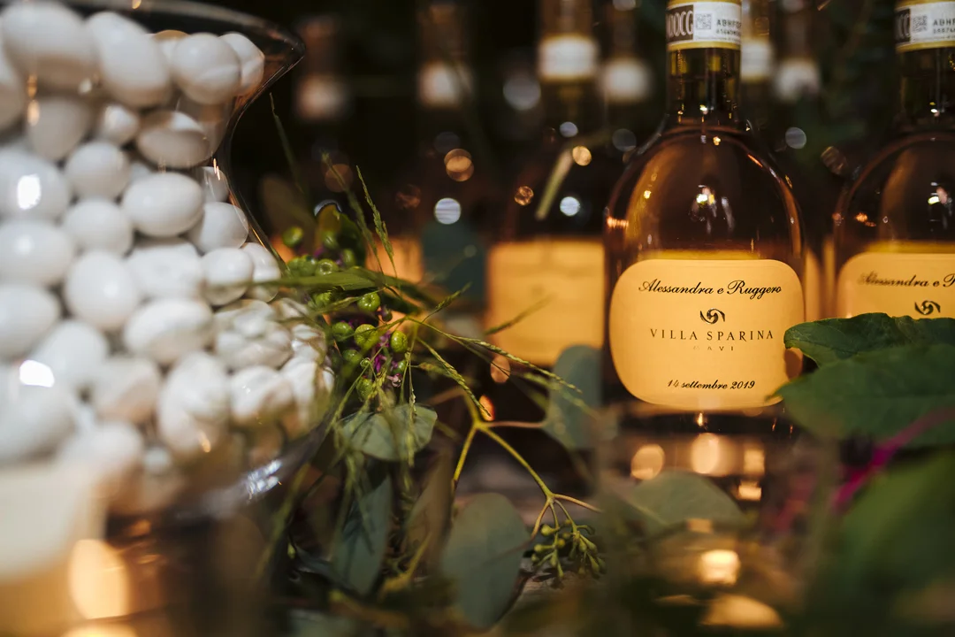 bomboniere vino doc, matrimonio a villa sparina