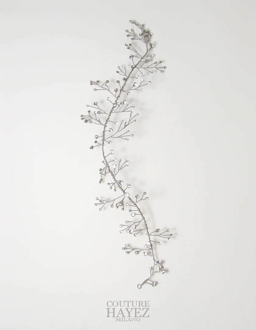 filo per acconciatura sposa, accessori capelli sposa, filo argento con strass per capelli