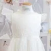 abito bambina damigella matrimonio in tulle e pizzo avorio made in italy
