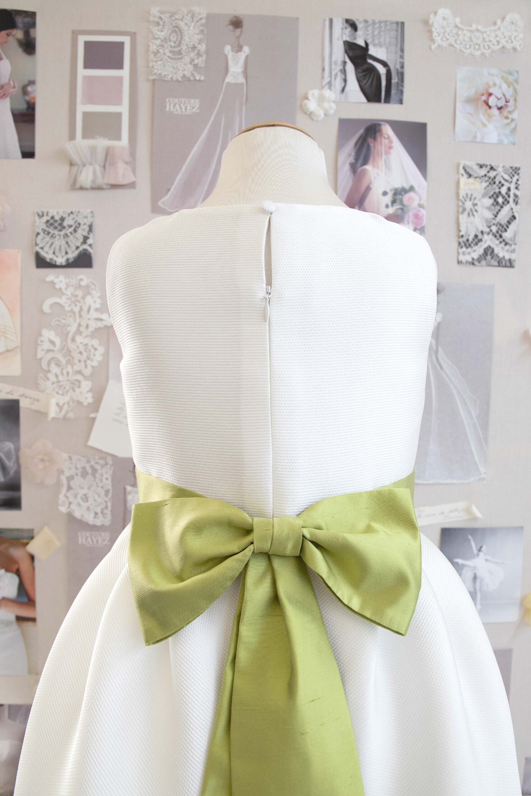 Abito damigella bambina in Mikado con fiocco, Couture Hayez Shop Online