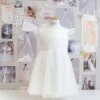 abito pizzo e tulle bambina, abito damigella pizzo e tulle avorio 5 anni