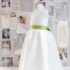 abito da damigella bambina per matrimonio sartoriale in mikado 7 anni