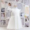 abito per bambina sartoriale in tulle plumetis e pizzo chantilly 4 5 anni