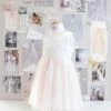 abiti da damigella bambina con corpetto in cotone bianco e pizzo 5 anni
