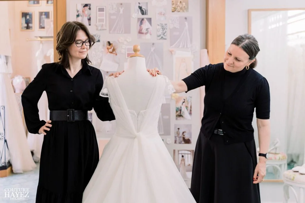 stiliste di abiti da sposa d'alta moda a Milano