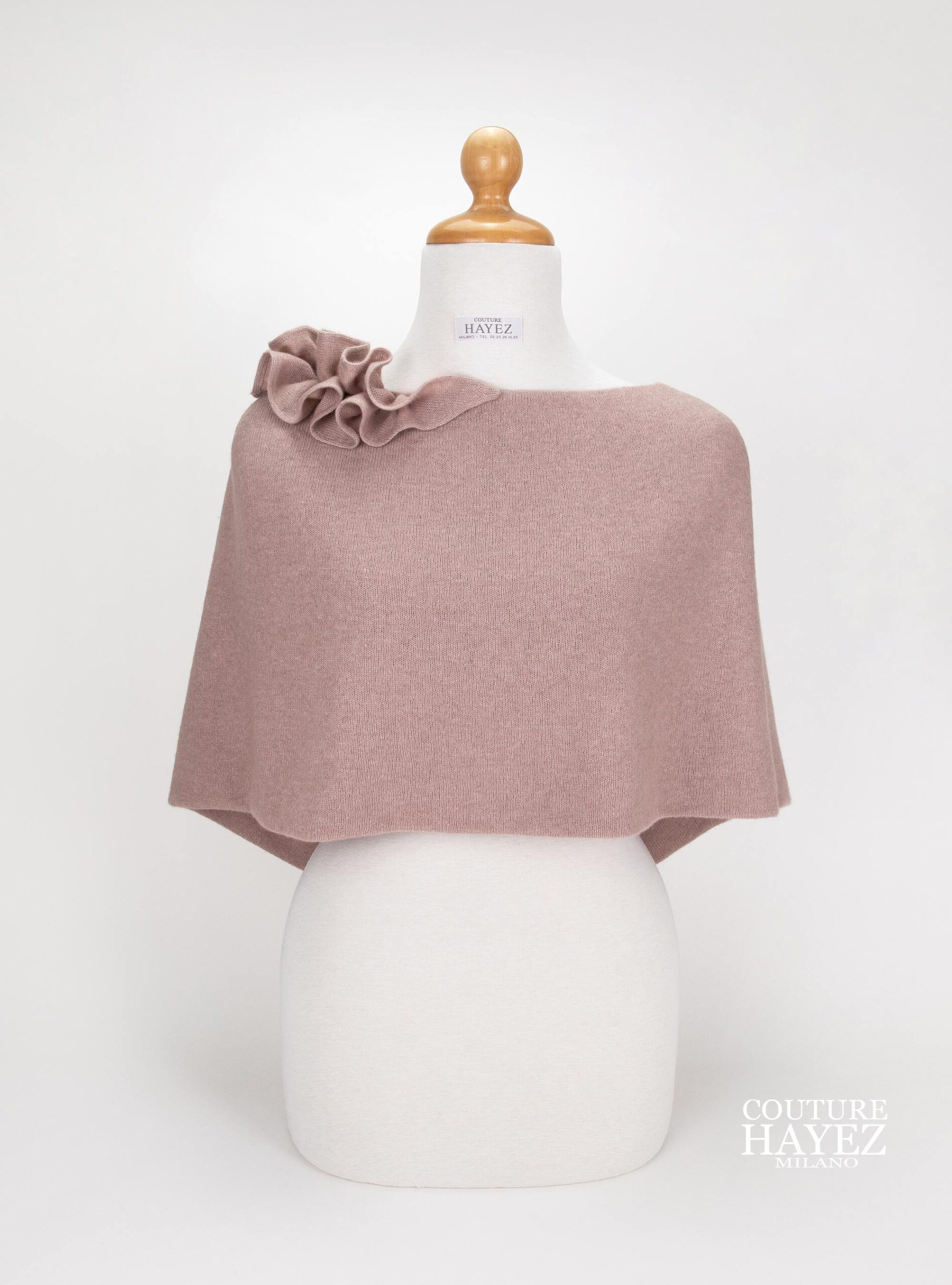coprispalle cerimonia donna invernale, mantellina in lana donna elegante color cipria beige scuro