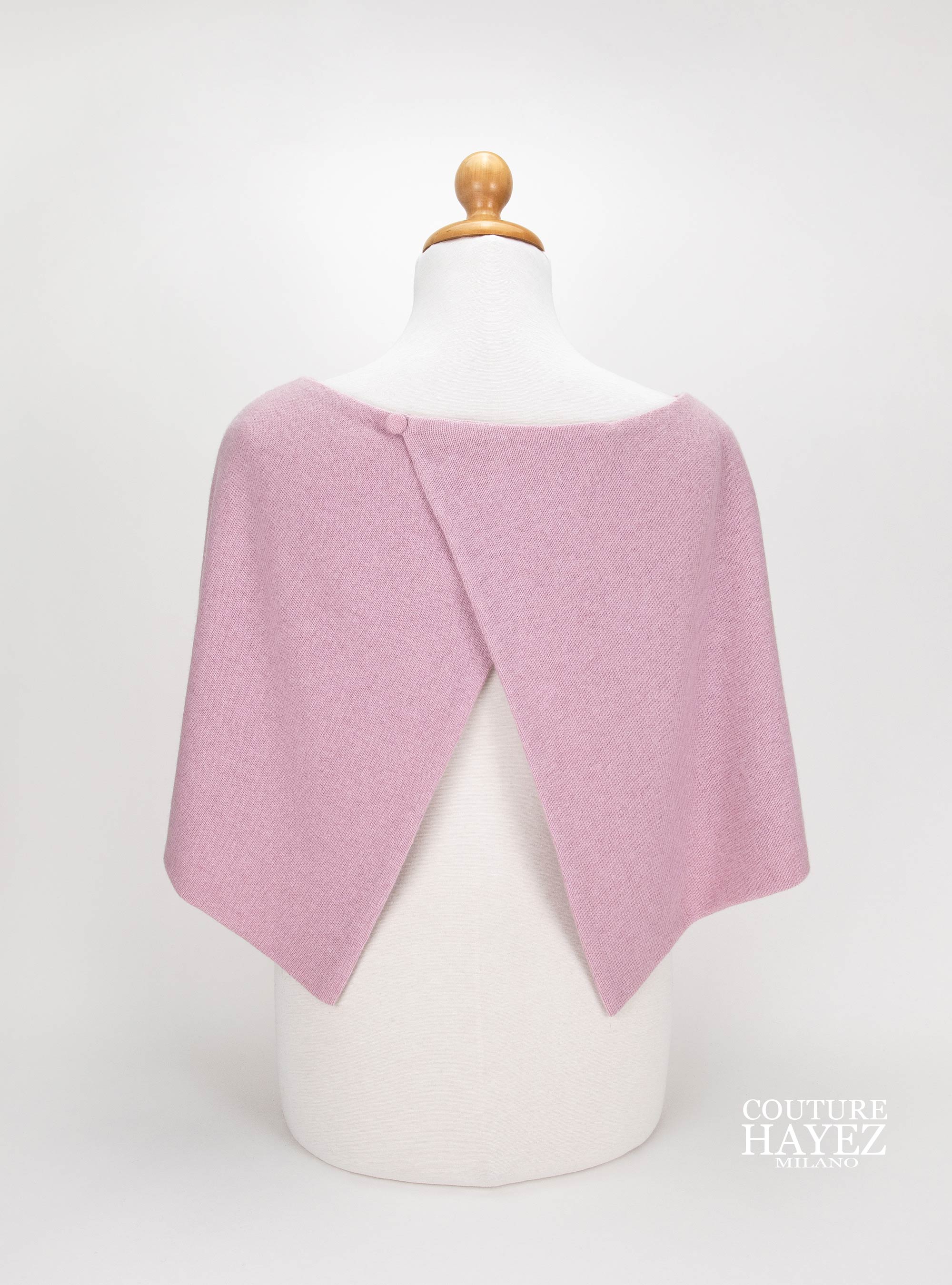 mantella rosa antico in lana elegante
