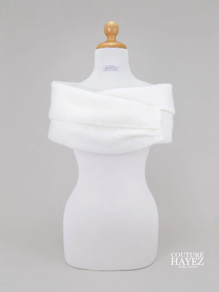 scaldacuore sposa, anello in maglia sposa, coprispalle sposa per primavera