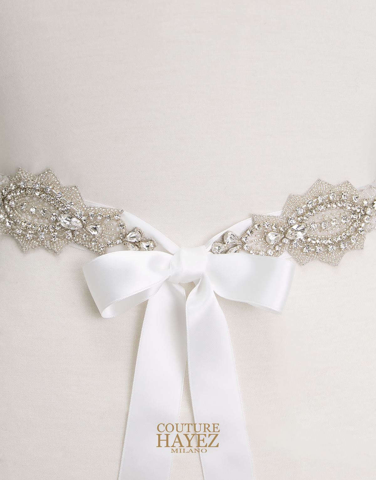 Cintura gioiello sposa argento Couture Hayez Milano